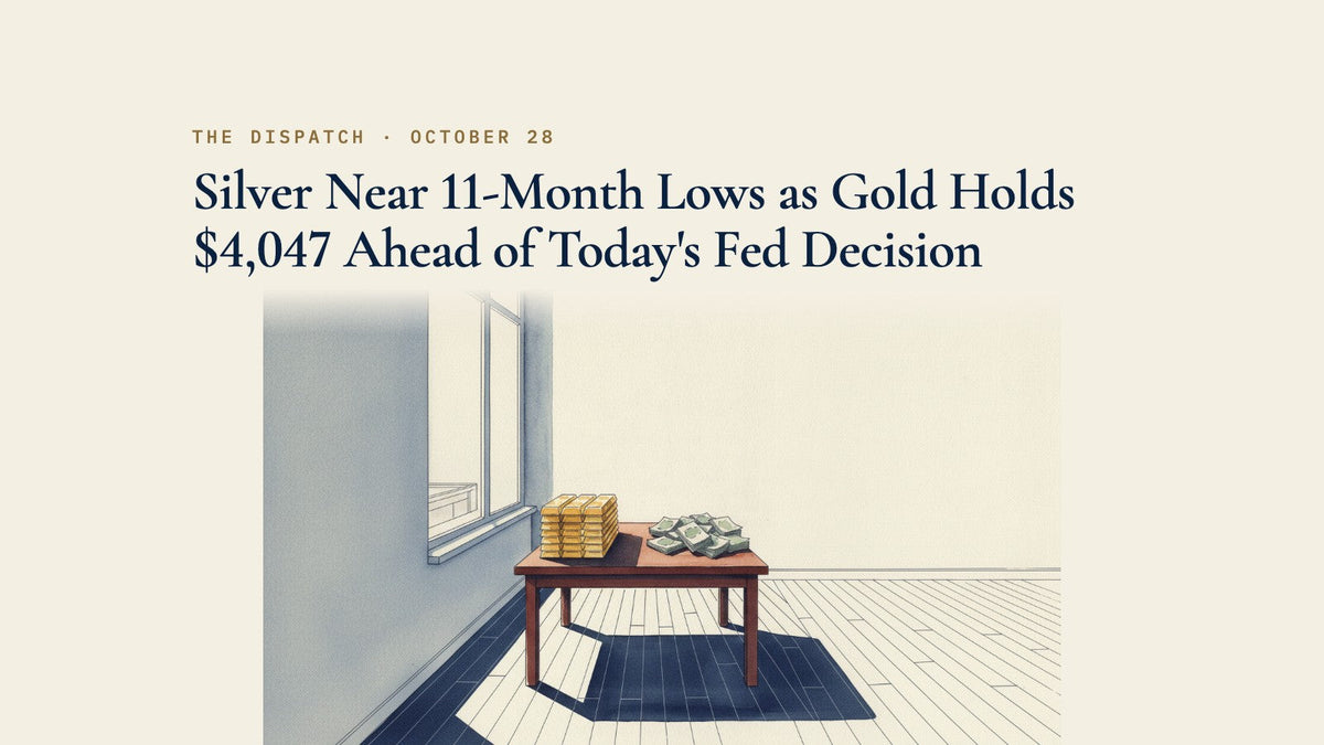 Silver Near 11-Month Lows as Gold Holds $4,047 Ahead of Today's Fed Decision