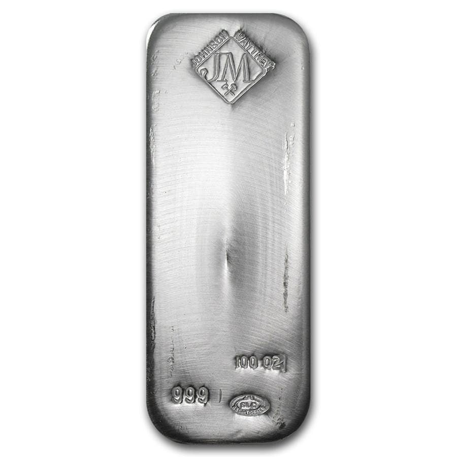 100 OZ SILVER BAR JOHNSON MATTHEY