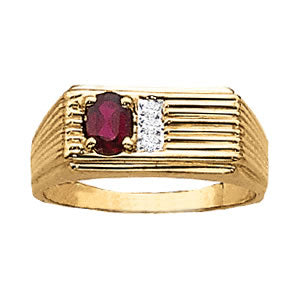 Oval Men's Gemstone Ring · 0.02 ct tw