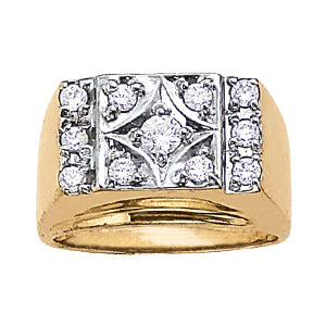 Round Men's Cluster Diamond Ring · 0.50 ct tw