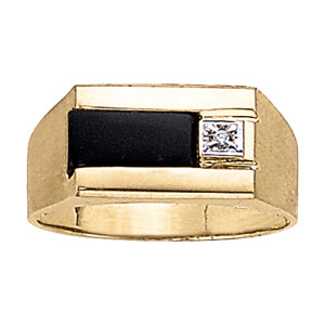 Emerald Men's Onyx Diamond Ring · 0.01 ct tw