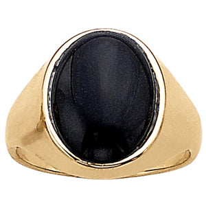 Oval Men's Onyx Ring