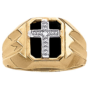 Emerald Men's Onyx Diamond Ring · 0.01 ct tw