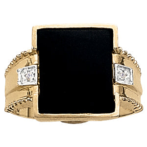Emerald Men's Onyx Diamond Ring · 0.02 ct tw