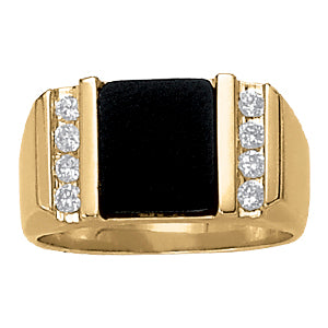 Emerald Men's Onyx Diamond Ring · 0.32 ct tw