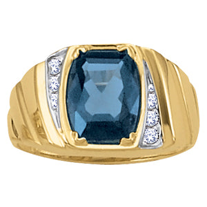 Cushion Men's Gemstone Ring · 0.02 ct tw