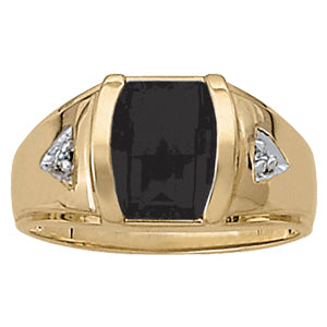 Men's Onyx Diamond Ring · 0.01 ct tw