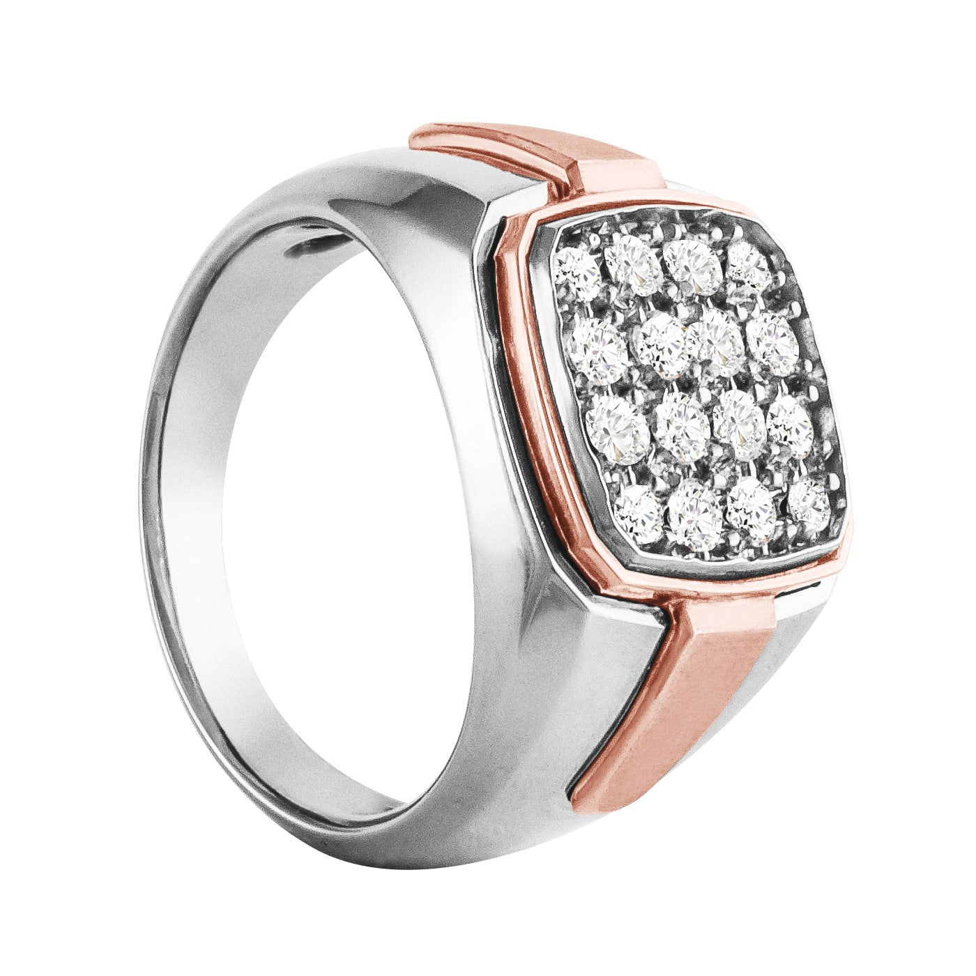 Men's Two Tone Cluster Diamond Band · 1.00 ct tw