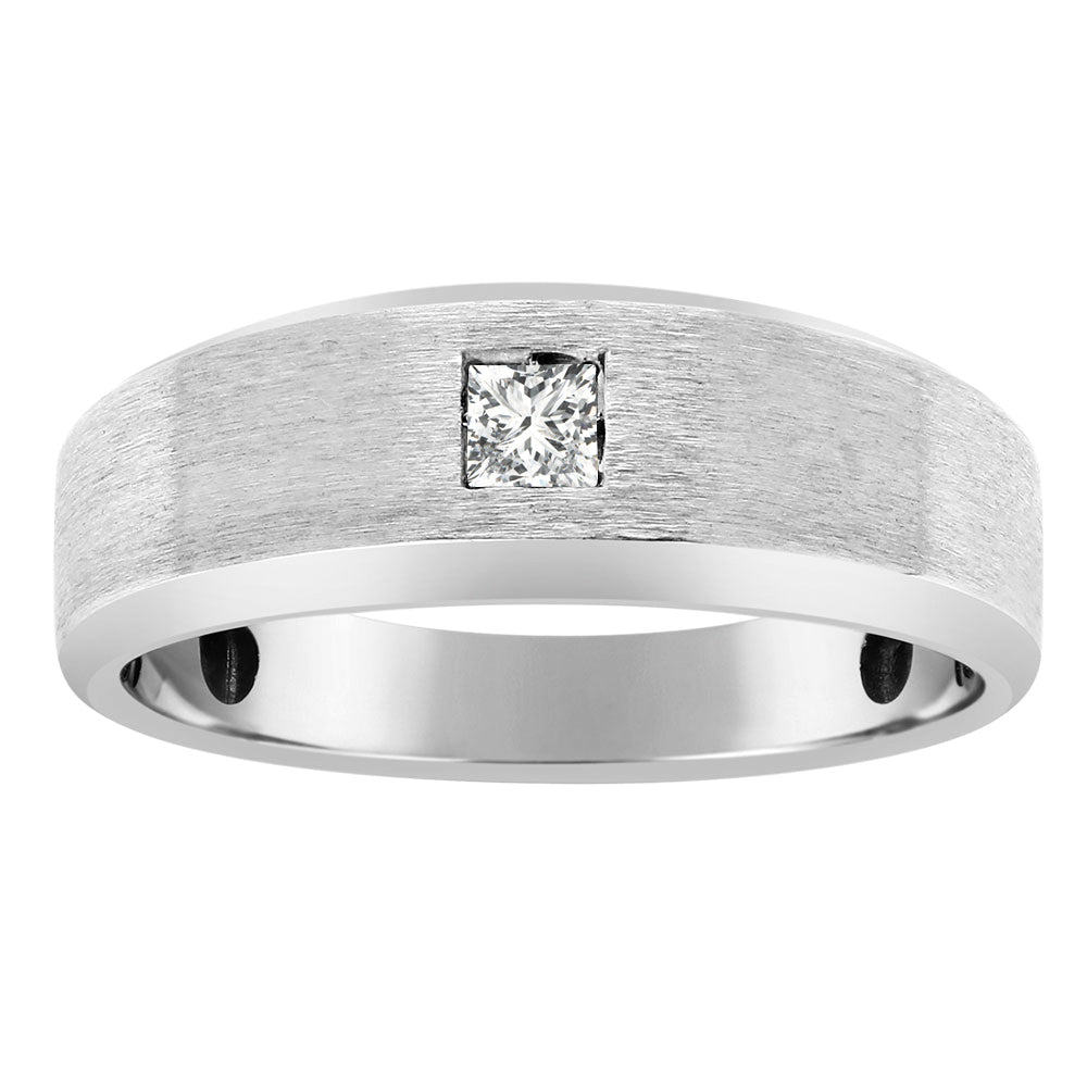 Men's With Satin Finish Diamond Solitaire Fashion Ring · 0.15 ct tw