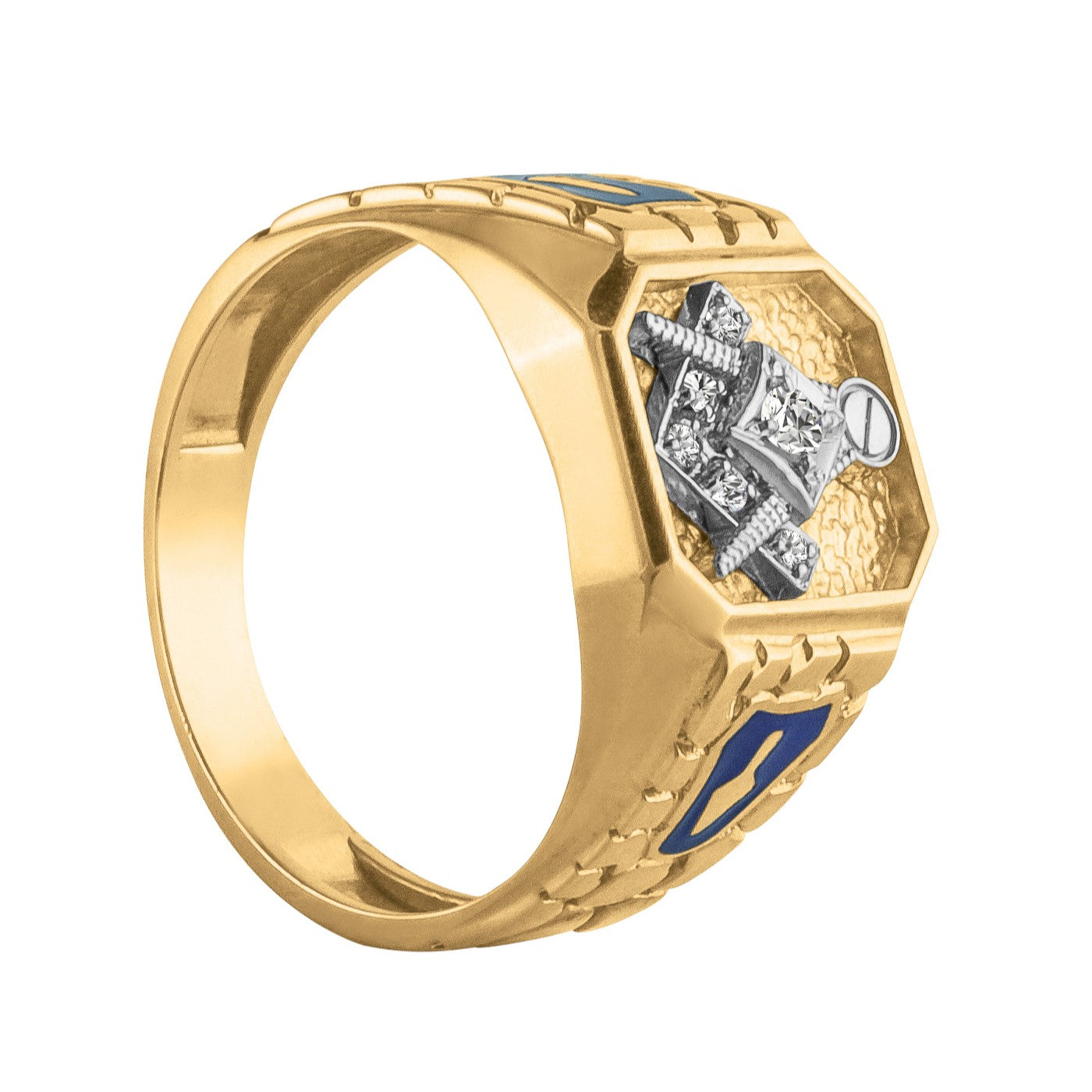Gent's Masonic Blue Lodge Diamond Ring · 0.10 ct tw