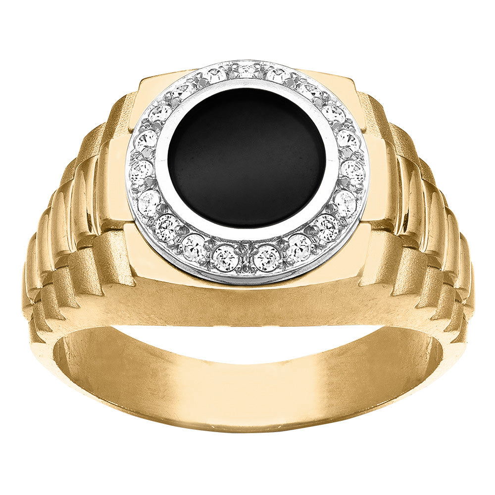 Gent's Onyx Diamond Ring · 0.19 ct tw