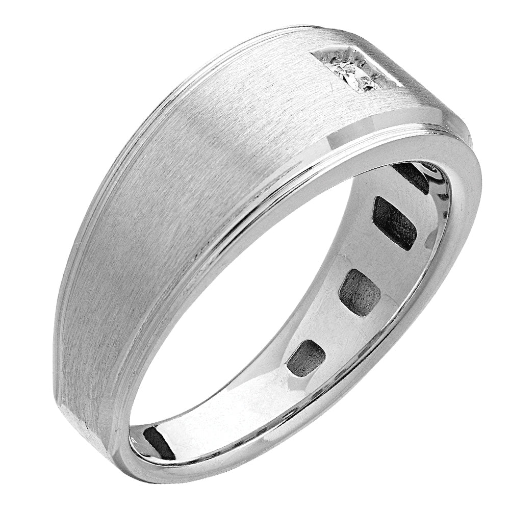 Square Gent's Princess Cut Diamond Solitaire Fashion Ring · 0.13 ct tw
