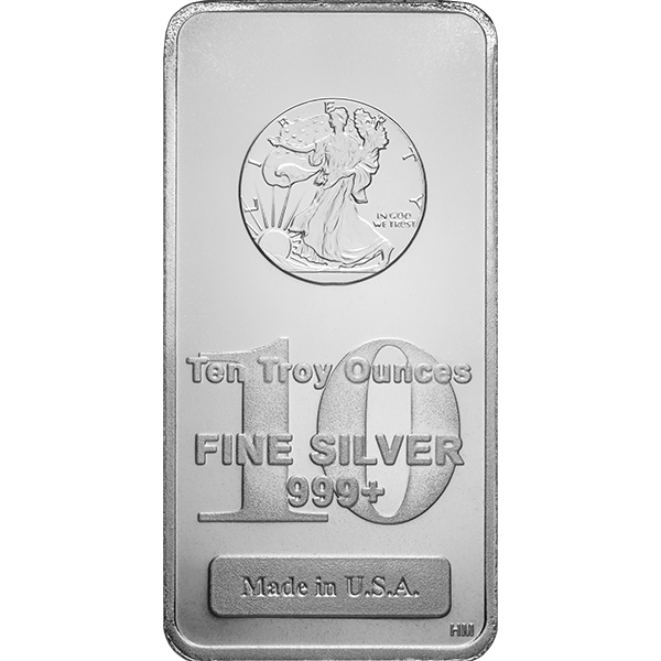 10 OZ SILVER BAR WALKING LIBERTY