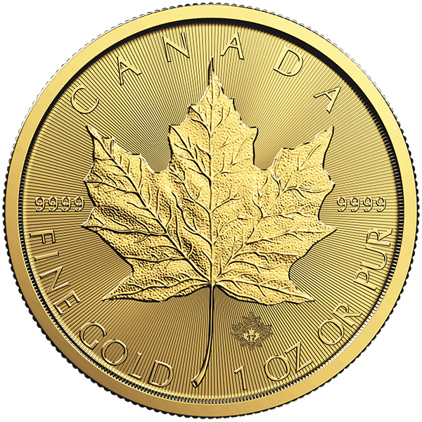 1 OZ CANADIAN GOLD MAPLE LEAF .9999 FINE
