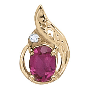 Oval Gemstone Pendant · 0.02 ct tw