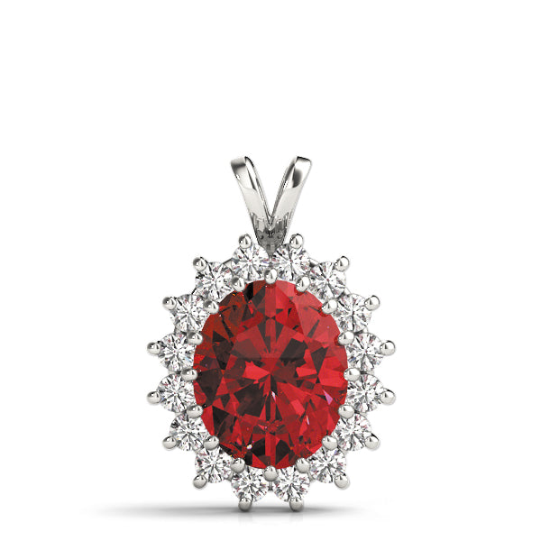 Oval Gemstone Pendant · 0.32 ct tw