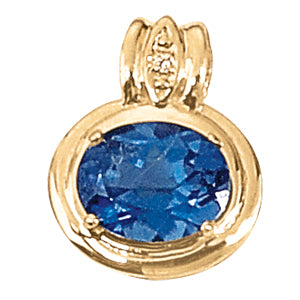 Oval Gemstone Pendant · 0.01 ct tw