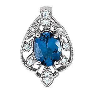 Oval Gemstone Pendant · 0.10 ct tw