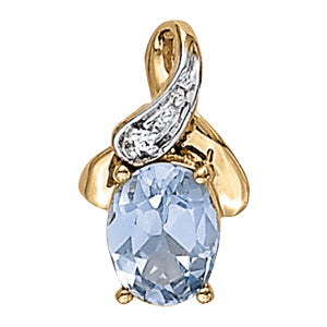Oval Gemstone Pendant · 0.01 ct tw