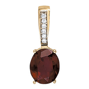 Oval Gemstone Pendant · 0.12 ct tw