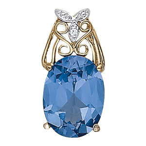 Oval Gemstone Pendant · 0.01 ct tw