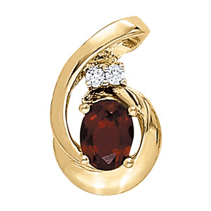 Oval Gemstone Pendant · 0.08 ct tw