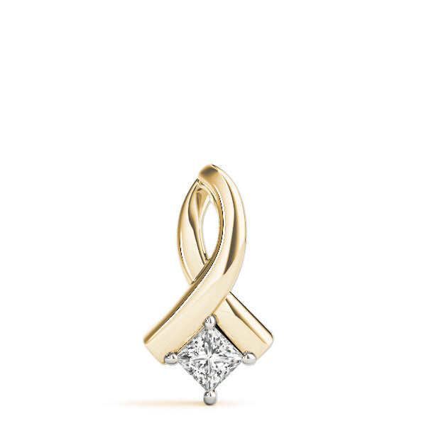 Square Diamond Solitaire Pendant · 0.41 ct tw