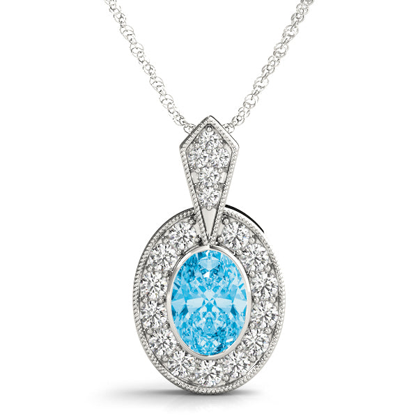 Oval Gemstone Pendant · 0.30 ct tw