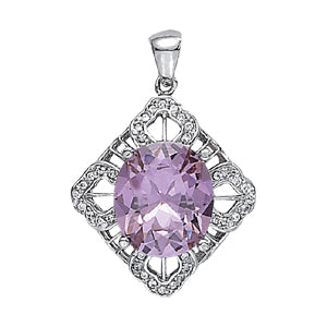 Oval Gemstone Pendant · 0.18 ct tw