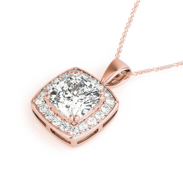 Cushion Halo Diamond Pendant · 0.16 ct tw