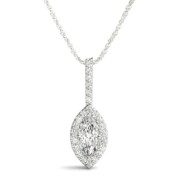 Marquise Halo Diamond Pendant · 0.67 ct tw