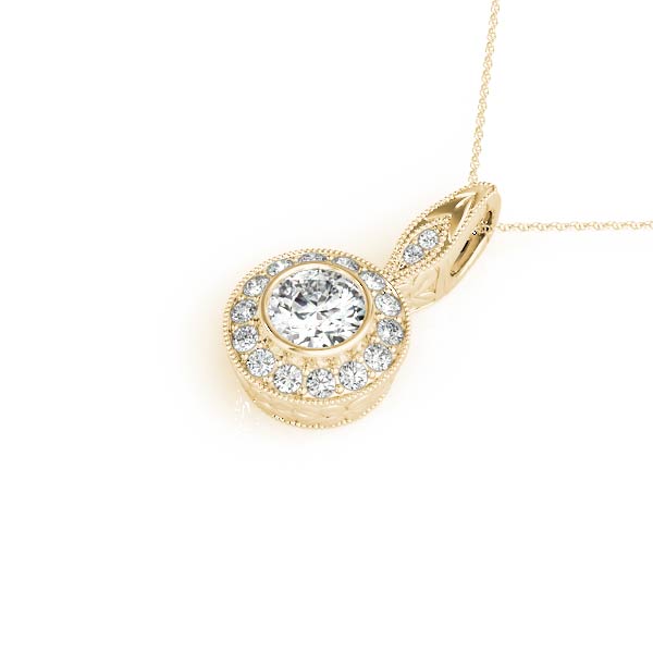 Round Halo Diamond Pendant · 0.65 ct tw
