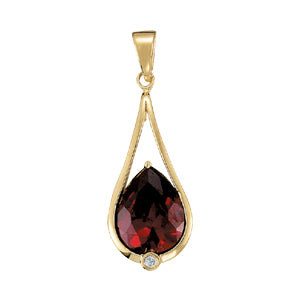 Pear Gemstone Pendant · 0.03 ct tw