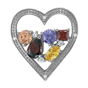 Heart Gemstone Pendant · 0.07 ct tw