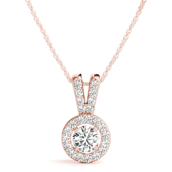 Round Halo Diamond Pendant · 0.73 ct tw