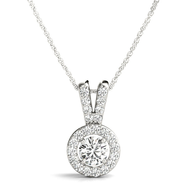 Round Halo Diamond Pendant · 0.73 ct tw