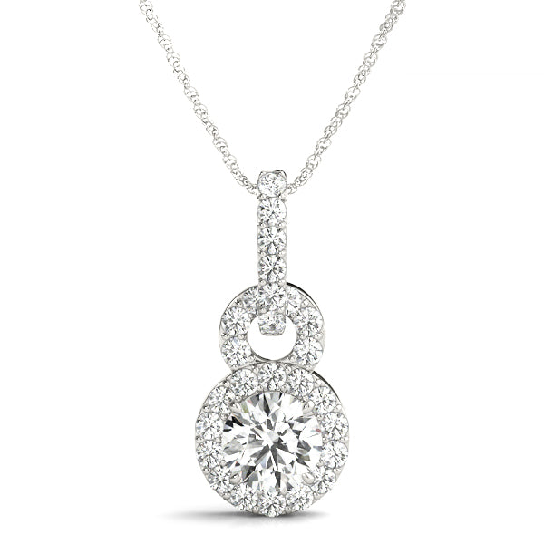 Round Halo Diamond Pendant · 1.39 ct tw