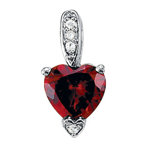 Heart Gemstone Pendant · 0.03 ct tw