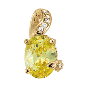 Oval Gemstone Pendant · 0.04 ct tw