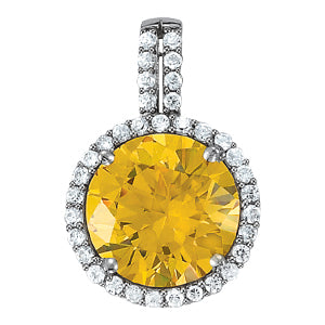 Round Gemstone Pendant · 0.35 ct tw