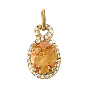 Oval Gemstone Pendant · 0.14 ct tw