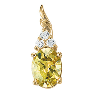 Oval Gemstone Pendant · 0.09 ct tw