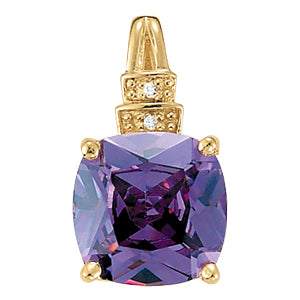 Cushion Gemstone Pendant · 0.01 ct tw