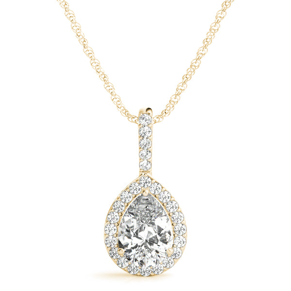 Pear Halo Diamond Pendant · 0.57 ct tw