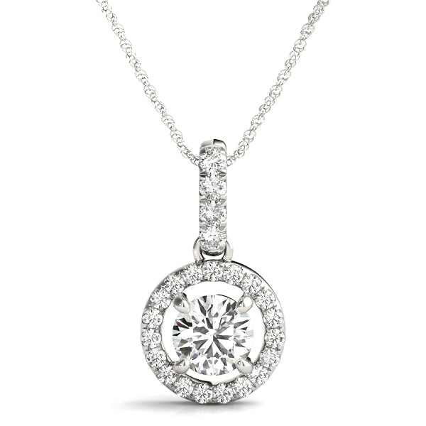 Round Halo Diamond Pendant · 1.24 ct tw