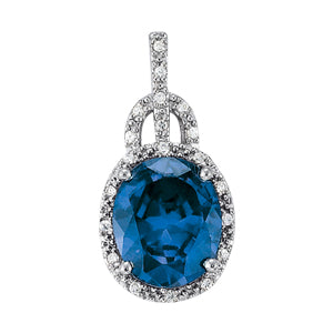 Oval Gemstone Pendant · 0.10 ct tw