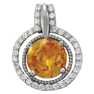 Round Gemstone Pendant · 0.41 ct tw