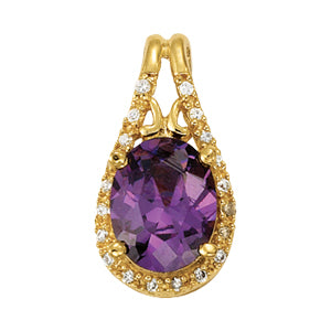 Oval Gemstone Pendant · 0.10 ct tw
