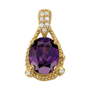Oval Gemstone Pendant · 0.06 ct tw