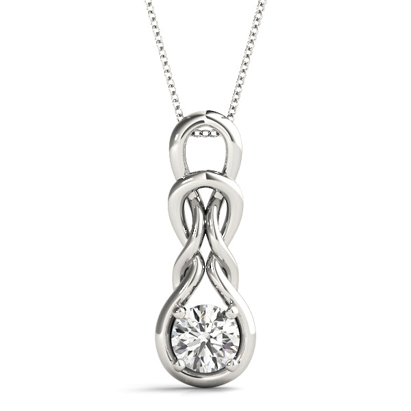 Round Love Knot Diamond Pendant · 1.00 ct tw
